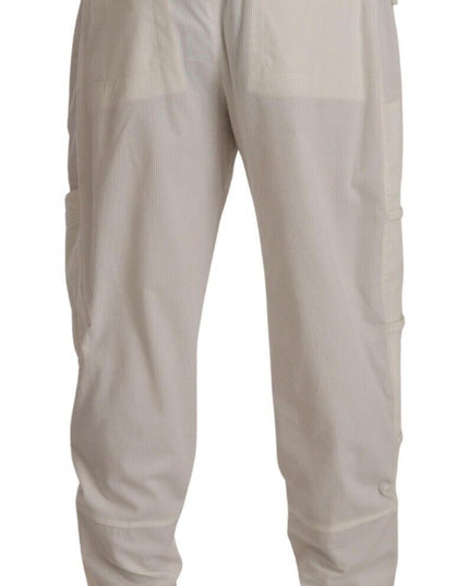 Dolce & Gabbana Off White Cotton Corduroy Cargo Pants