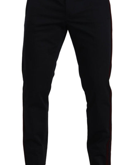 Dolce & Gabbana Blue Bordeaux Cotton Skinny Chino Pants