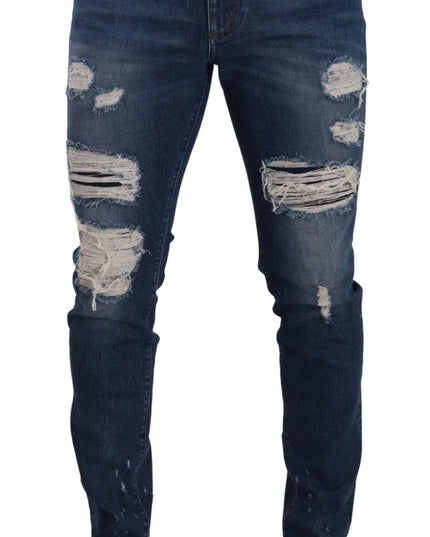 Dolce & Gabbana Blue Wash Cotton Stretch Slim Fit Denim Jeans