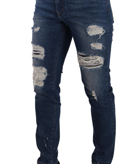 Dolce & Gabbana Blue Wash Cotton Stretch Slim Fit Denim Jeans