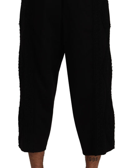 Dolce & Gabbana Black Cotton Torero Sweatpants Shorts Pants