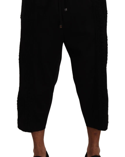 Dolce & Gabbana Black Cotton Torero Sweatpants Shorts Pants