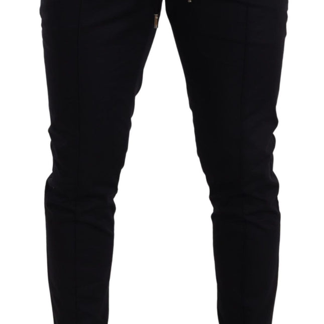 Dolce & Gabbana Blue Cotton Stretch Jogging Trouser Pants