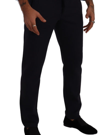 Dolce & Gabbana Blue Cotton Stretch Jogging Trouser Pants