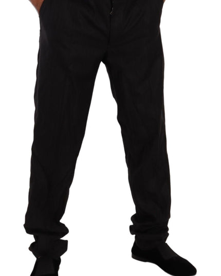 Dolce & Gabbana Gray Wool Silk Dress Trouser Dress Pants