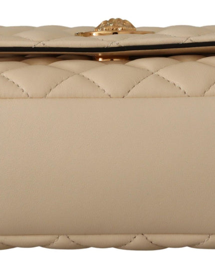 Versace White Nappa Leather Medusa Shoulder Bag