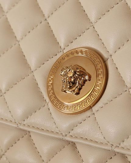 Versace White Nappa Leather Medusa Shoulder Bag