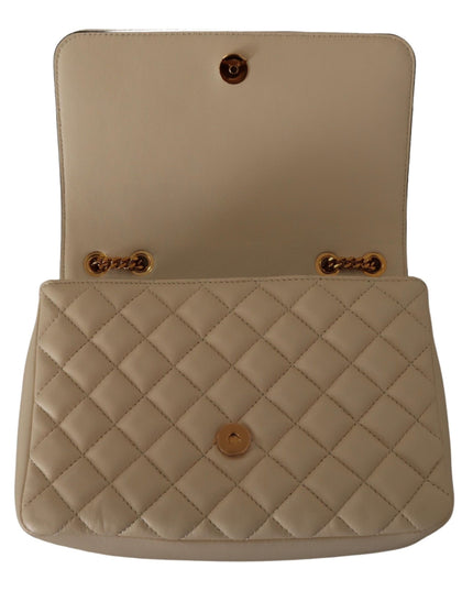 Versace White Nappa Leather Medusa Shoulder Bag