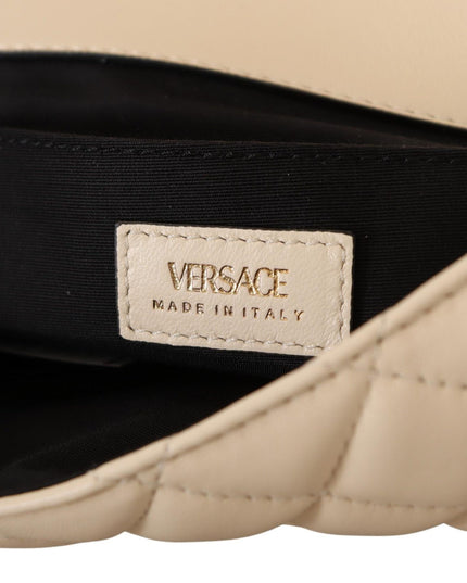 Versace White Nappa Leather Medusa Shoulder Bag