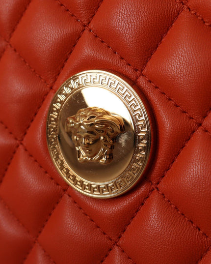 Versace Red Nappa Leather Medusa Round Crossbody Bag