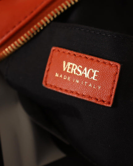 Versace Red Nappa Leather Medusa Round Crossbody Bag