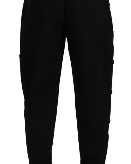 Dolce & Gabbana Black Cotton Stretch Tapered Cargo Pants