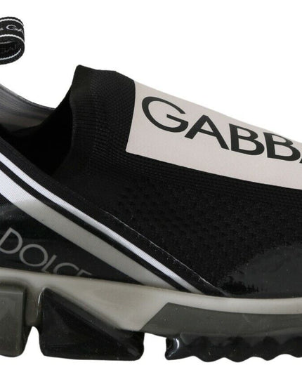 Dolce & Gabbana Black White SORRENTO Sport Stretch Sneakers