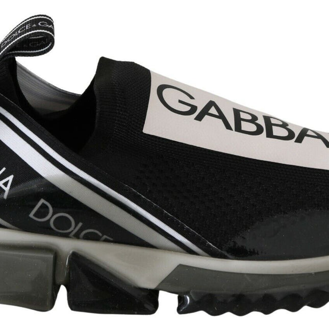 Dolce & Gabbana Black White SORRENTO Sport Stretch Sneakers