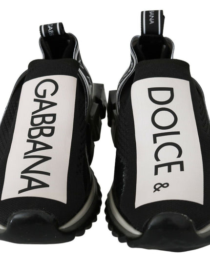 Dolce & Gabbana Black White SORRENTO Sport Stretch Sneakers