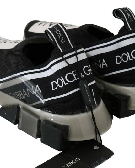 Dolce & Gabbana Black White SORRENTO Sport Stretch Sneakers