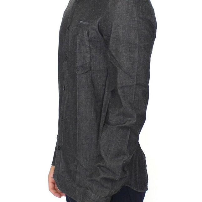 Ermanno Scervino Denim Jeans Cotton Casual Gray Stretch Shirt