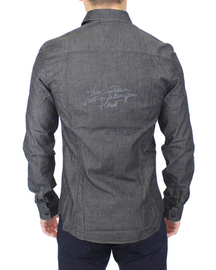 Ermanno Scervino Denim Jeans Cotton Casual Gray Stretch Shirt