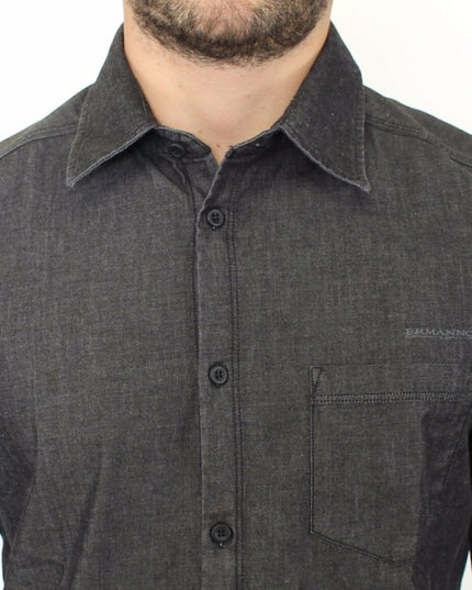 Ermanno Scervino Denim Jeans Cotton Casual Gray Stretch Shirt