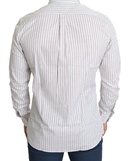 Dolce & Gabbana White Striped Formal MARTINI Shirt
