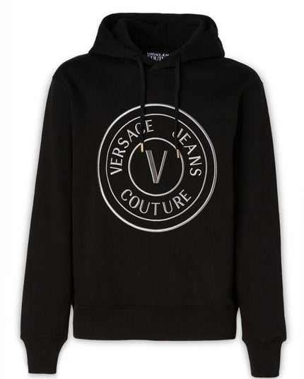 Versace Jeans Stunning Hooded Black Cotton Sweatshirt