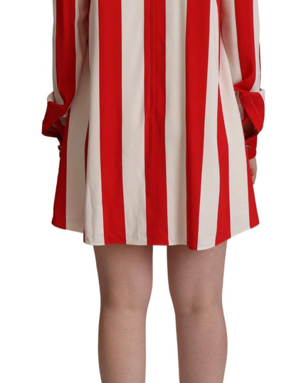 Dolce & Gabbana White Red Stretch Mini Shirt Gown Dress