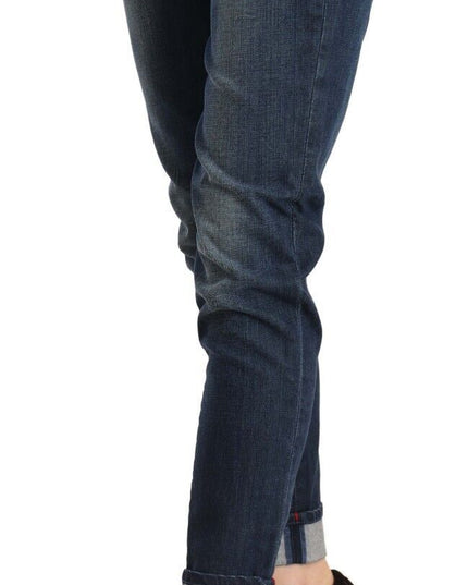 Acht Blue Washed Low Waist Skinny Denim Folded Hem Jeans