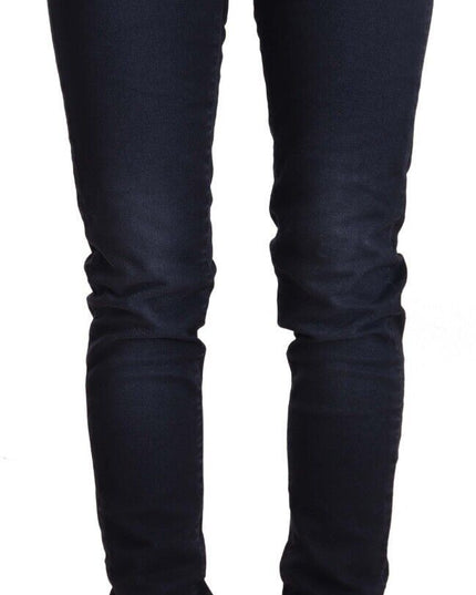 Acht Blue Washed Cotton Low Waist Slim Fit Denim Jeans