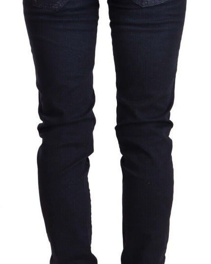 Acht Blue Washed Cotton Low Waist Slim Fit Denim Jeans