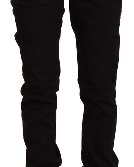 Acht Black Low Waist Cotton Stretch Denim Skinny Jeans