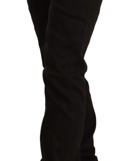 Acht Black Low Waist Cotton Stretch Denim Skinny Jeans