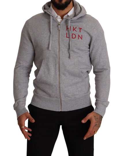 Hackett Gray Full Zip Hooded Cotton Sweatshirt Sweater