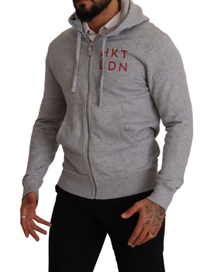 Hackett Gray Full Zip Hooded Cotton Sweatshirt Sweater