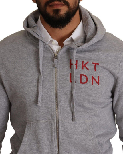 Hackett Gray Full Zip Hooded Cotton Sweatshirt Sweater