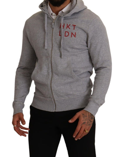 Hackett Gray Full Zip Hooded Cotton Sweatshirt Sweater