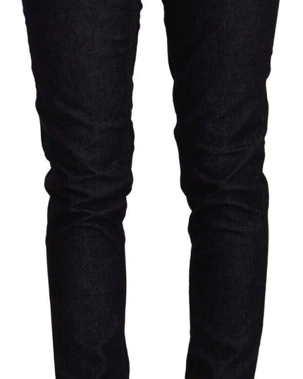 Acht Black Cotton Low Waist Slim Fit Denim Jeans