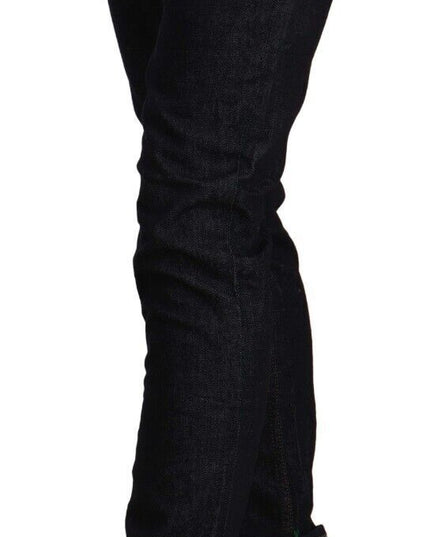 Acht Black Cotton Low Waist Slim Fit Denim Jeans