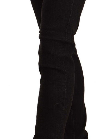 Acht Black Cotton Low Waist Skinny Denim Jeans