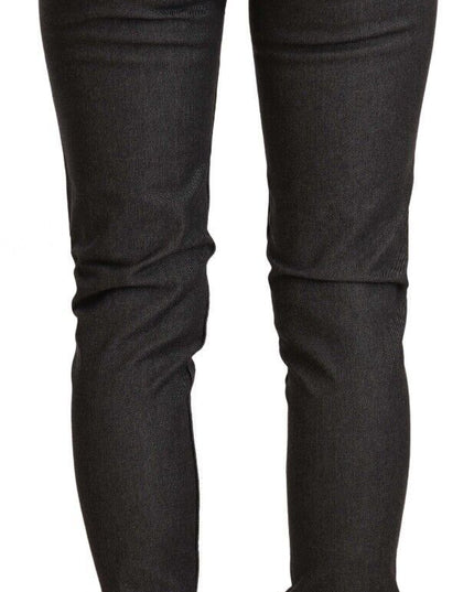 Acht Black Low Waist Skinny Denim Slim Fit Jeans