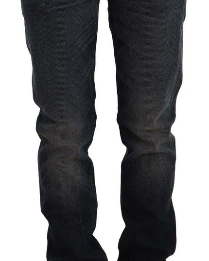 Acht Black Washed Cotton Skinny Denim Low Waist Jeans