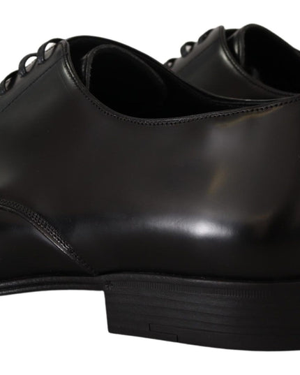 Dolce & Gabbana Black Leather Lace Up Formal Derby Shoes