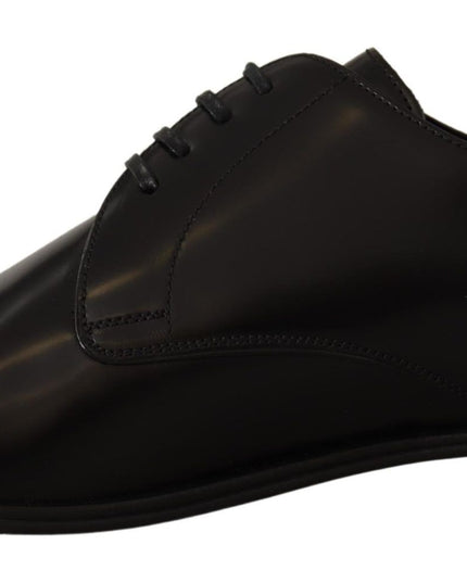 Dolce & Gabbana Black Leather Lace Up Formal Derby Shoes