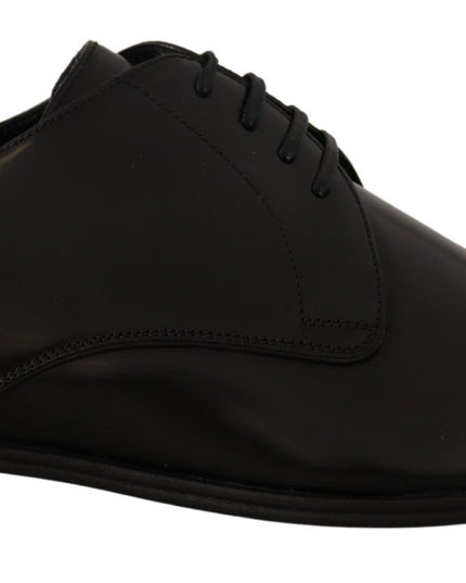 Dolce & Gabbana Black Leather Lace Up Formal Derby Shoes