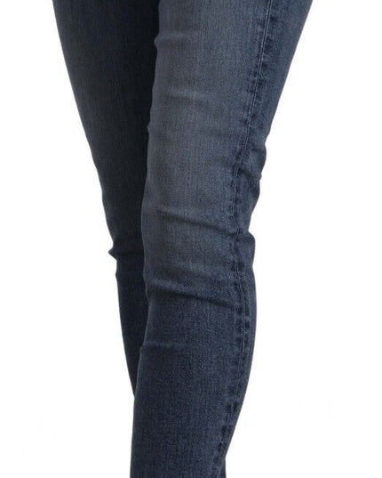 Don The Fuller Blue Mid Waist Cotton Denim Slim Fit Cropped Jeans