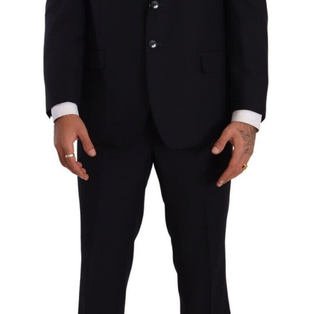 Domenico Tagliente Blue Polyester Single Breasted Formal Suit