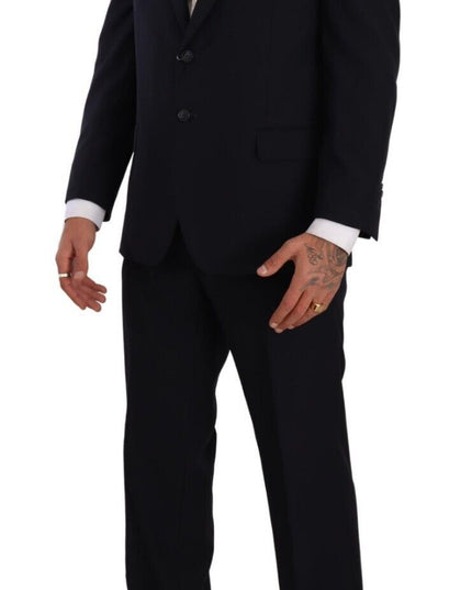 Domenico Tagliente Blue Polyester Single Breasted Formal Suit