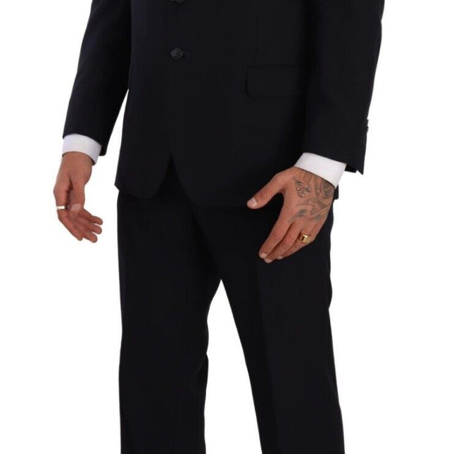 Domenico Tagliente Blue Polyester Single Breasted Formal Suit