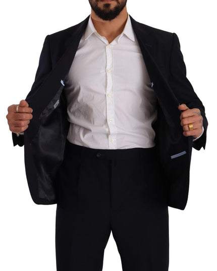 Domenico Tagliente Blue Polyester Single Breasted Formal Suit