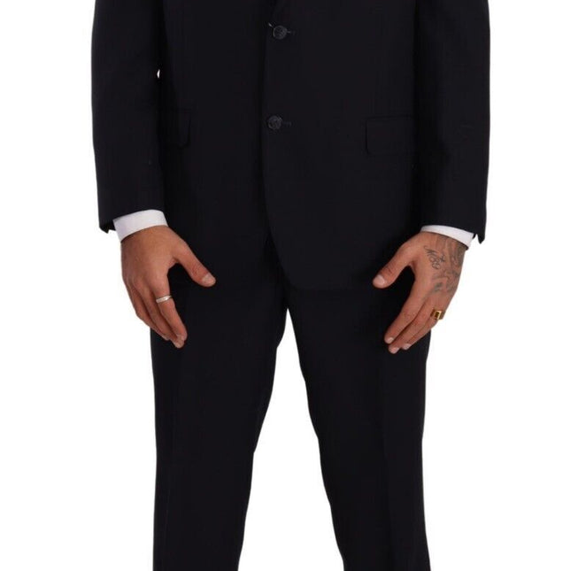 Domenico Tagliente Blue Polyester Single Breasted Formal Suit