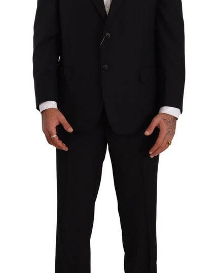 Domenico Tagliente Black Polyester Single Breasted Formal Suit
